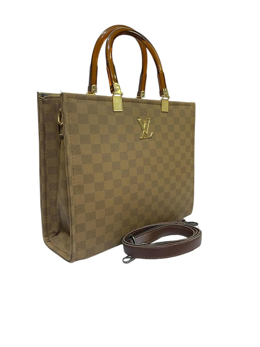 Classy Check Box bag - brown