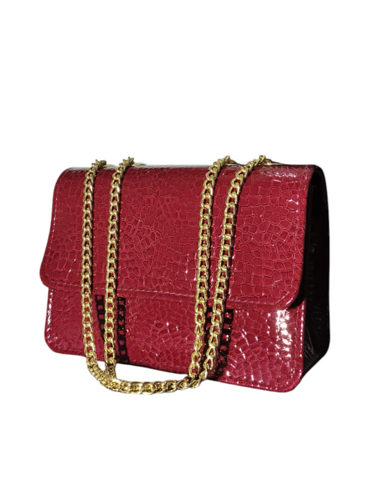 Croco Chain shoulder bag