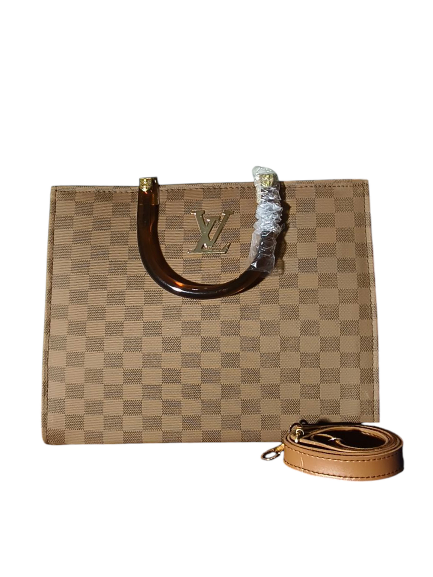 Classy Check Box bag - brown