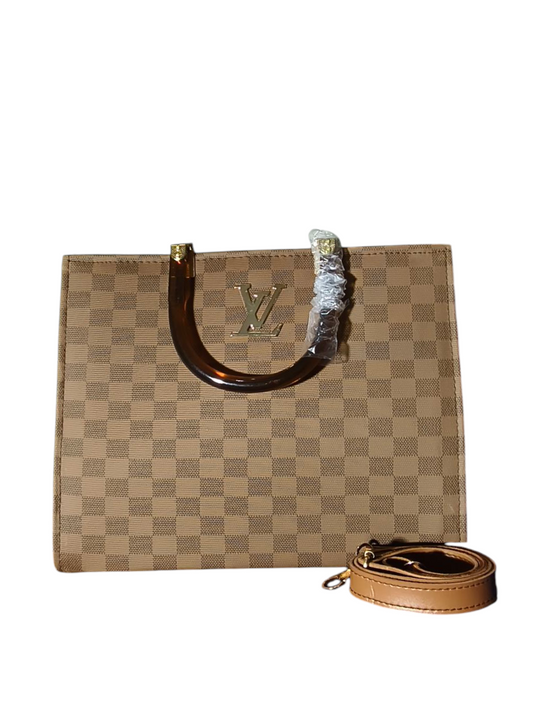 Classy Check Box bag - brown